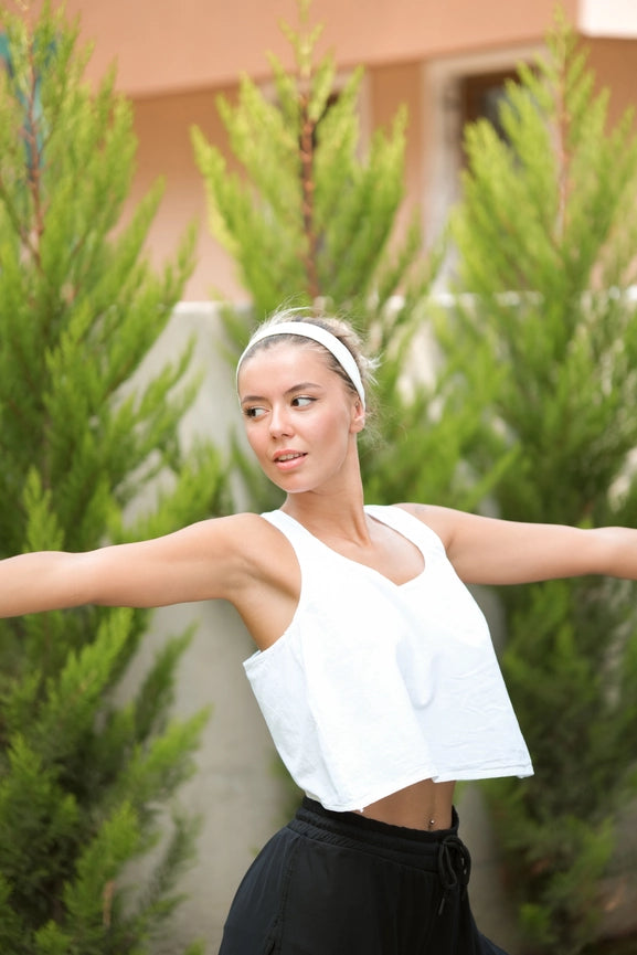 White Crossed Back Tank Top White-Tank Top-Moa-White-Urbanheer
