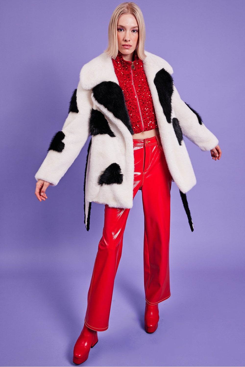 White Eco Bamboo Faux Fur Coat with Love Heart Detailing-Faux Fur Coats-Buy Me Fur Ltd-White-S-M-Faux Fur-Urbanheer