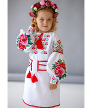 White Embroidered Dress For A Girl-Dress-Art Lev-1-2 years-Urbanheer