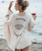 White Evil Eye Double Gauze Cotton Poncho Cream-Kimono-Moa-L:29" inch-74cm W:39" inch-100cm-Cream-Urbanheer