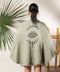 White Evil Eye Double Gauze Cotton Poncho Green-Kimono-Moa-L:29" inch-74cm W:39" inch-100cm-Green-Urbanheer