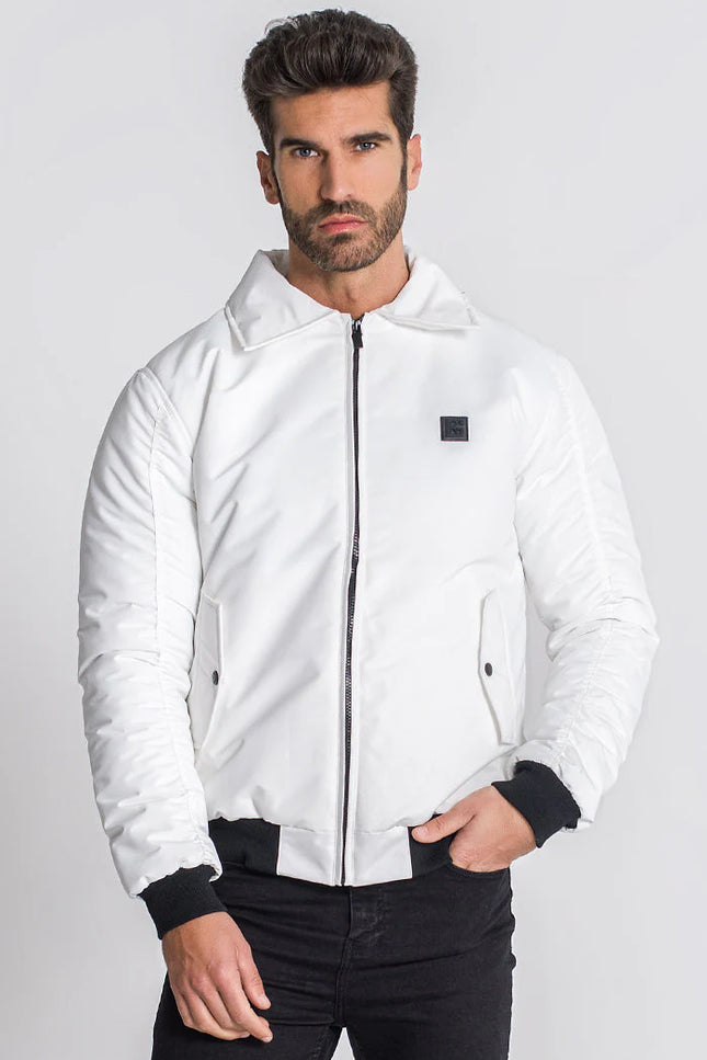 White Hollywood Bomber Waterproof Jacket-Clothing - Men-Gianni Kavanagh-Urbanheer