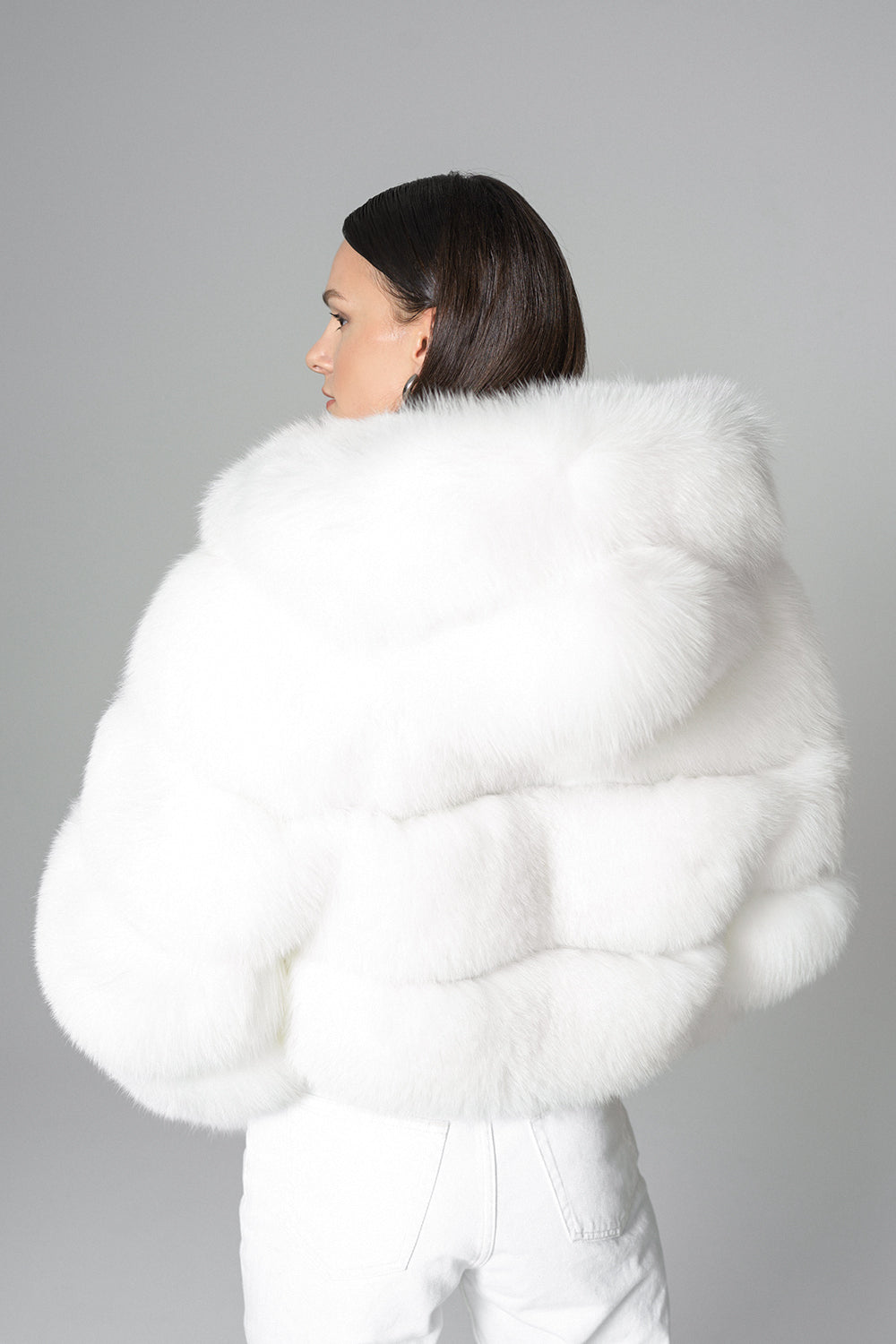 White Hooded Arctic Fox Raccoon Fur Jacket-Fur Jackets-Buy Me Fur Ltd-White-XS-Genuine Fox and Raccoon Fur-Urbanheer