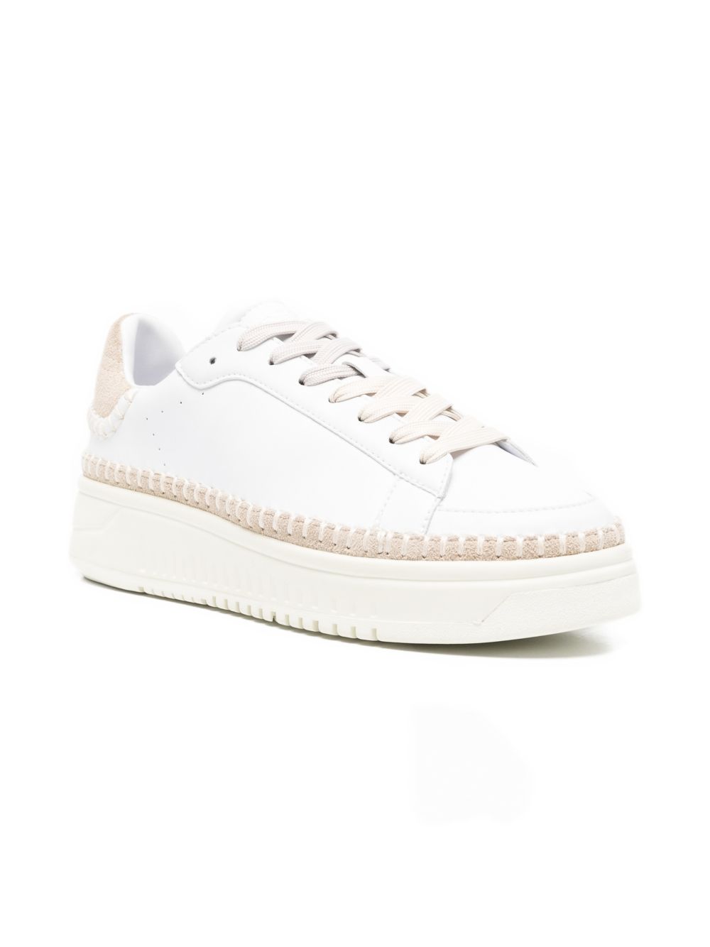White Leather Platform Sneakers for Comfort and Everyday Wear