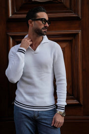 White Milão Knit Polo-Polo Shirt-DONATO-S-Urbanheer