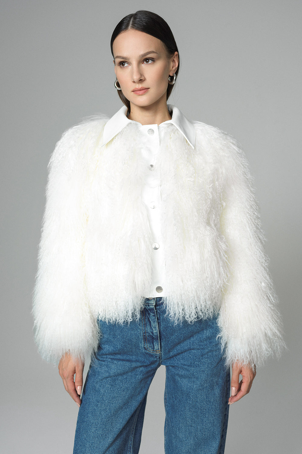White Natural Mongolian Shearling Jacket-Fur Jackets-Buy Me Fur Ltd-White-XS-Genuine Mongolian Fur-Urbanheer