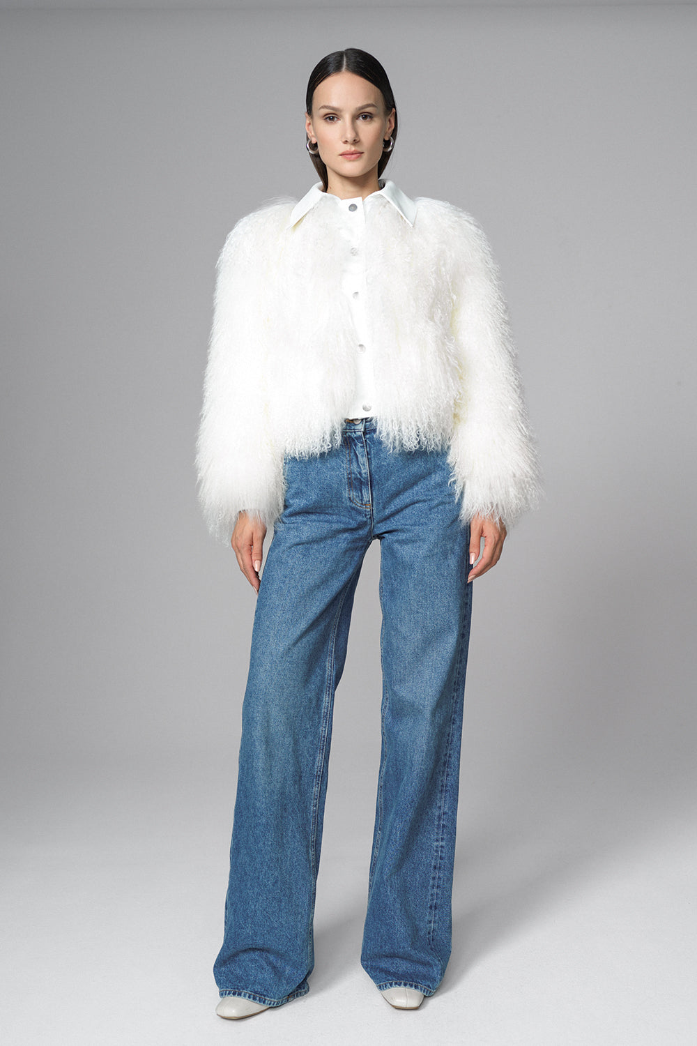 White Natural Mongolian Shearling Jacket-Fur Jackets-Buy Me Fur Ltd-White-XS-Genuine Mongolian Fur-Urbanheer