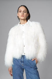 White Natural Mongolian Shearling Jacket-Fur Jackets-Buy Me Fur Ltd-White-XS-Genuine Mongolian Fur-Urbanheer