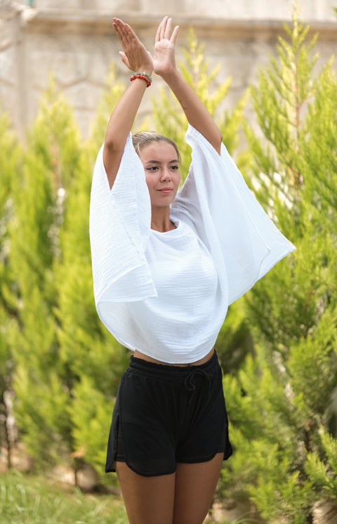 White Off Shoulder Crinkle Cotton Blouse Top-Top-Moa-White-Urbanheer