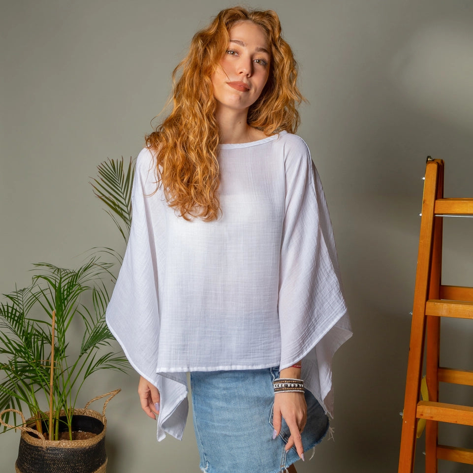 White Off Shoulder Crinkle Cotton Blouse Top-Top-Moa-White-Urbanheer