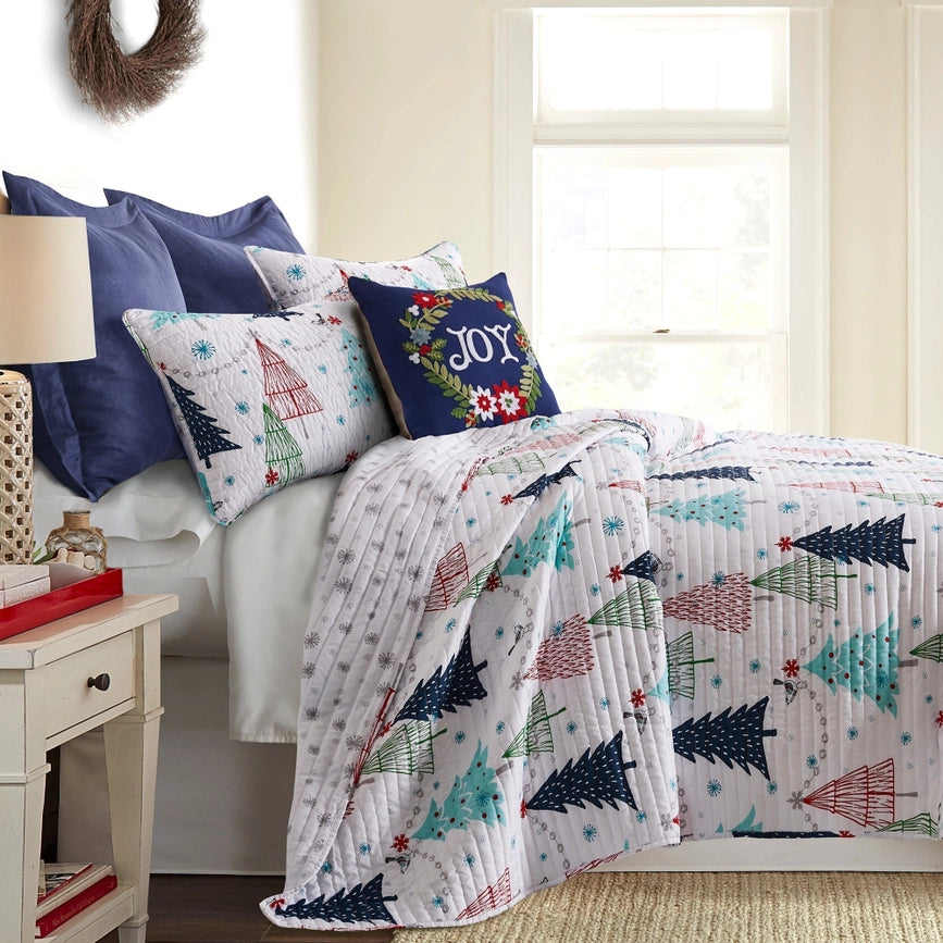 White Pine Reversible Quilt Set-Set-Levtex Home-Full/Queen-White-Urbanheer