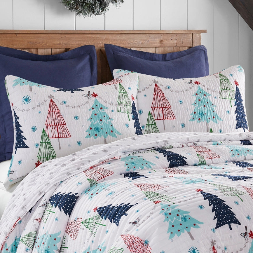 White Pine Reversible Quilt Set-Set-Levtex Home-Full/Queen-White-Urbanheer