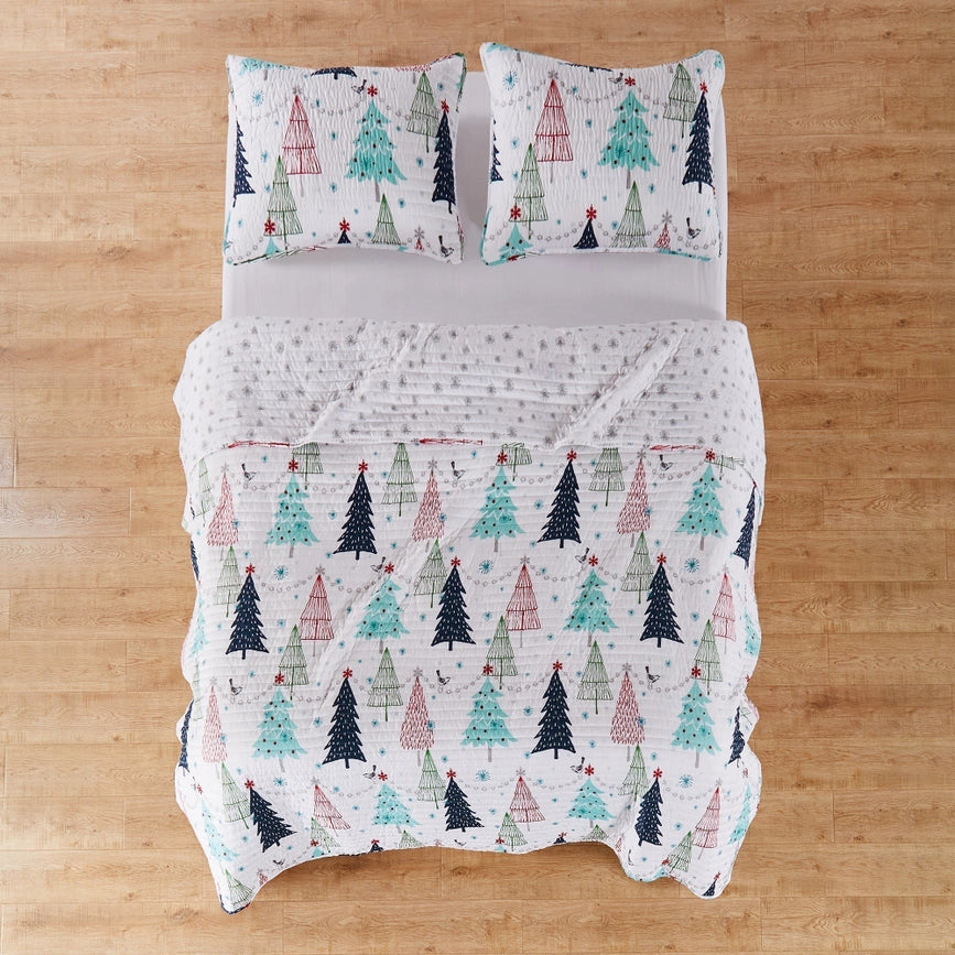 White Pine Reversible Quilt Set-Set-Levtex Home-Full/Queen-White-Urbanheer