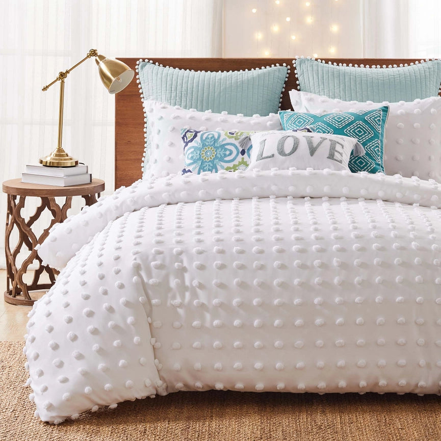 White Pom Pom Comforter Set-Set-Levtex Home-Twin/Twin XL-White-Urbanheer