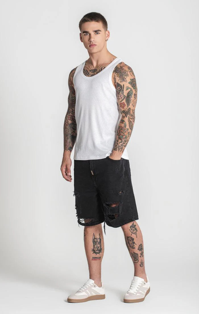 White Ribbed Tanktop-TankTop-Gianni Kavanagh-XS-Urbanheer