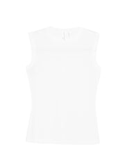 White Sleeveless Round Neck Summer Top for Comfort