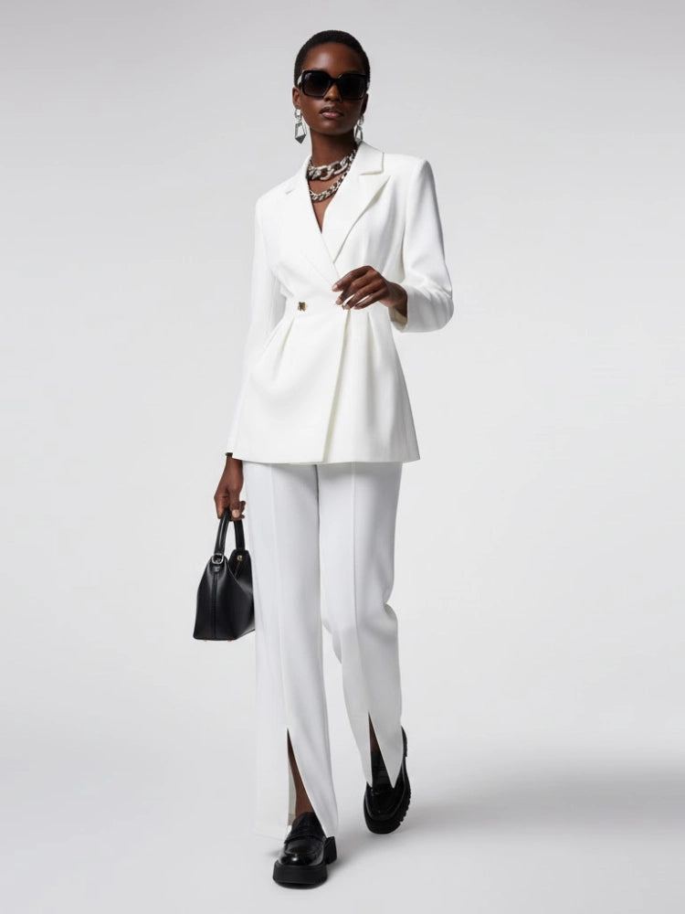 White Tailored Blazer and Trousers Set - Williamsburg: New Collection Couture in Brooklyn - Bymanyc ® New York