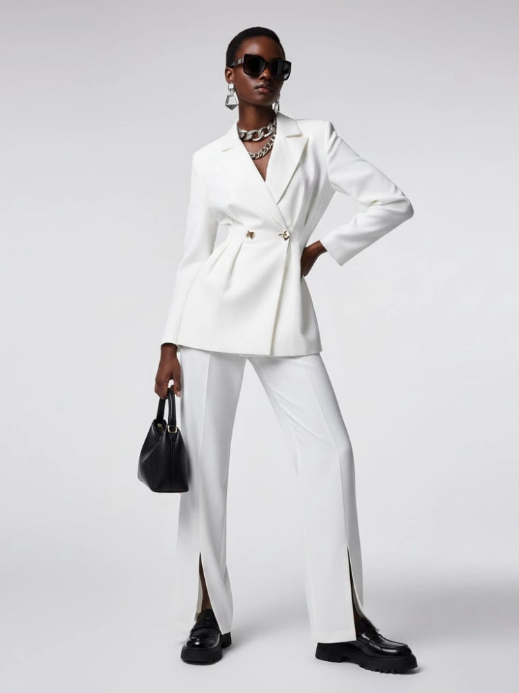 White Tailored Blazer and Trousers Set - Williamsburg: New Collection Couture in Brooklyn - Bymanyc ® New York