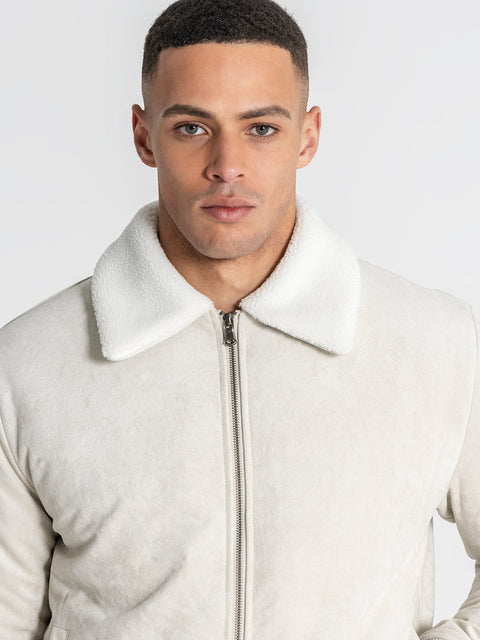 White Timeless Aviator Jacket