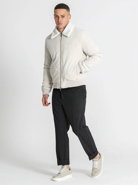 White Timeless Aviator Jacket