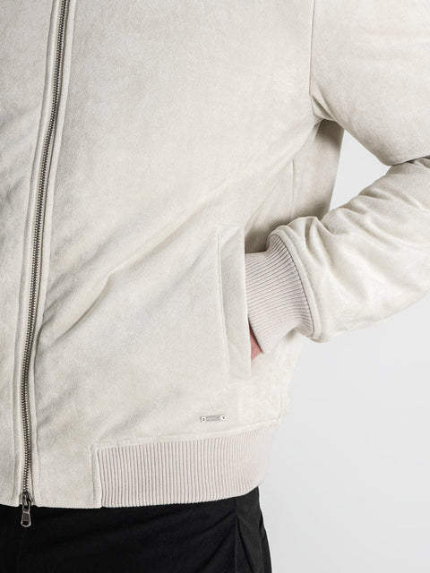 White Timeless Aviator Jacket