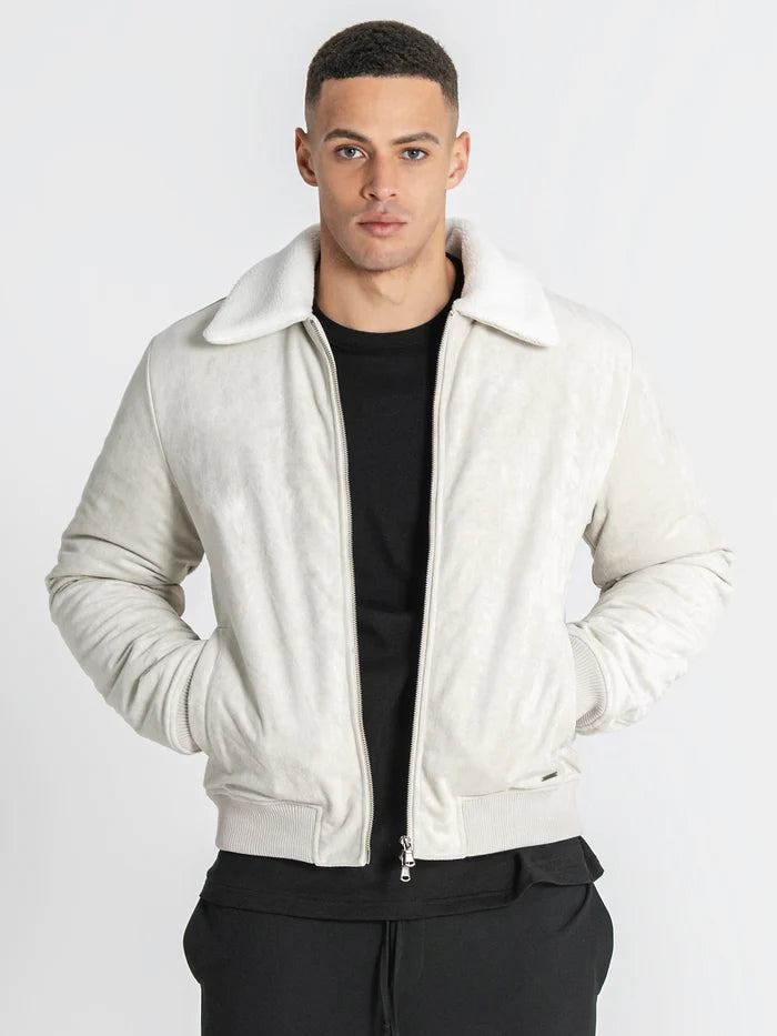 White Timeless Aviator Jacket