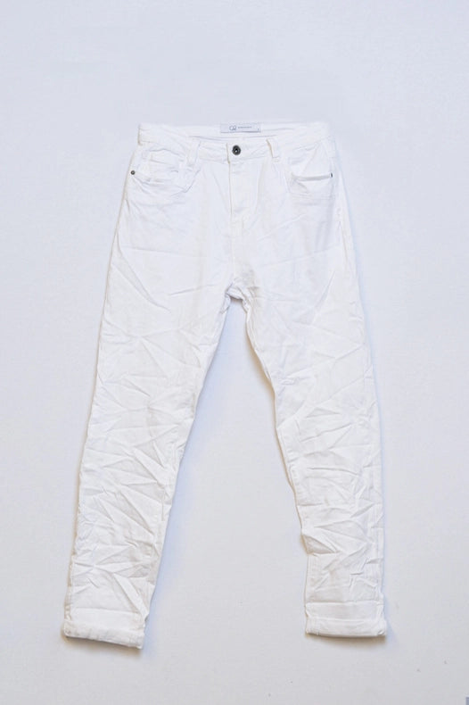 White Wrinkled Skinny Jeans-Jeans-Q2-XS-White-Urbanheer