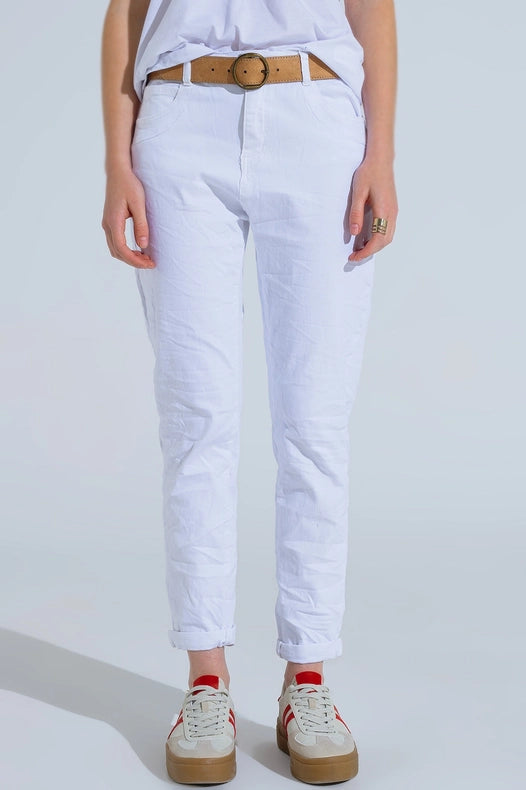 White Wrinkled Skinny Jeans-Jeans-Q2-XS-White-Urbanheer