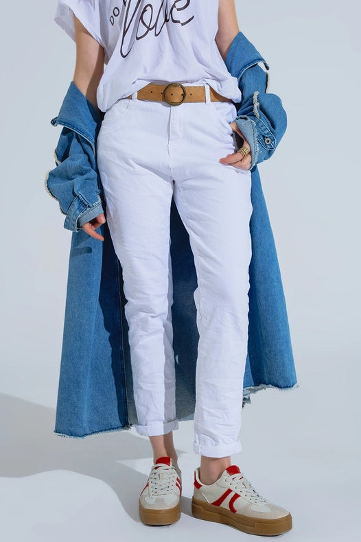 White Wrinkled Skinny Jeans-Jeans-Q2-XS-White-Urbanheer