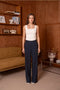 Wide-Cut Tailored Trousers