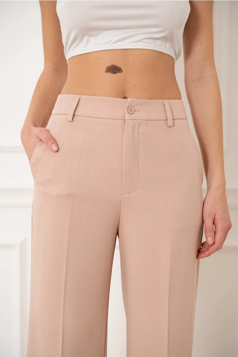 Wide-Cut Tailored Trousers