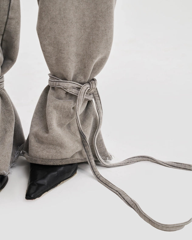 Wide Leg Adjustable Joggers In Stone Washed Grey-Pants-Heretic Nine-L-Urbanheer