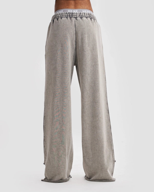 Wide Leg Adjustable Joggers In Stone Washed Grey-Pants-Heretic Nine-L-Urbanheer