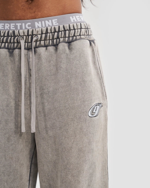 Wide Leg Adjustable Joggers In Stone Washed Grey-Pants-Heretic Nine-L-Urbanheer