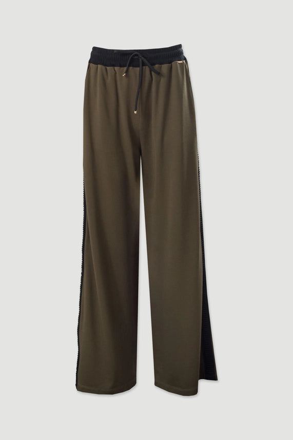 Wide-Leg Knit Trousers-Trousers-FERRACHE-S-Green-Urbanheer