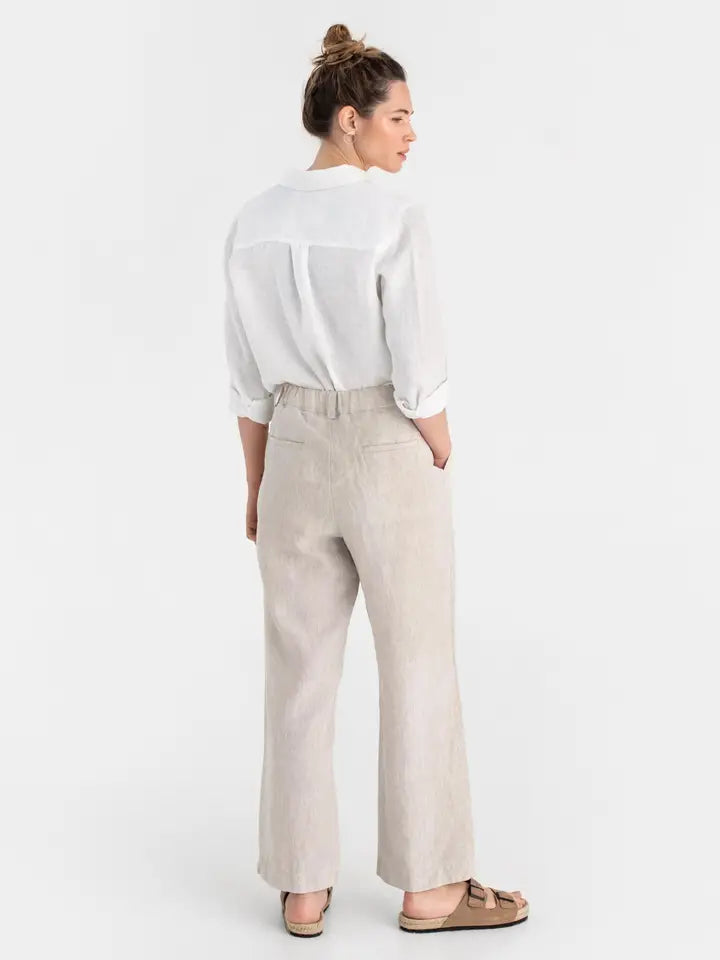 Wide Leg Linen Pants Rome in Natural Melange-Pants-MagicLinen-XS-Natural Melange-Urbanheer