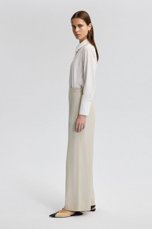 Wide Leg Linen Trousers-Trousers-Touché-36-Cream-Urbanheer