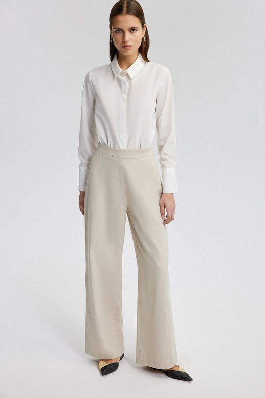 Wide Leg Linen Trousers-Trousers-Touché-36-Cream-Urbanheer