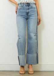 Wide Leg - Rigid with Comfort Stretch-Jeans-Vibrant M.i.U-1-Medium Stone-Urbanheer