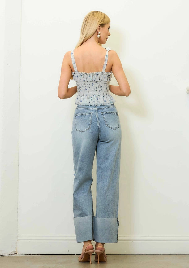 Wide Leg - Rigid with Comfort Stretch-Jeans-Vibrant M.i.U-1-Medium Stone-Urbanheer