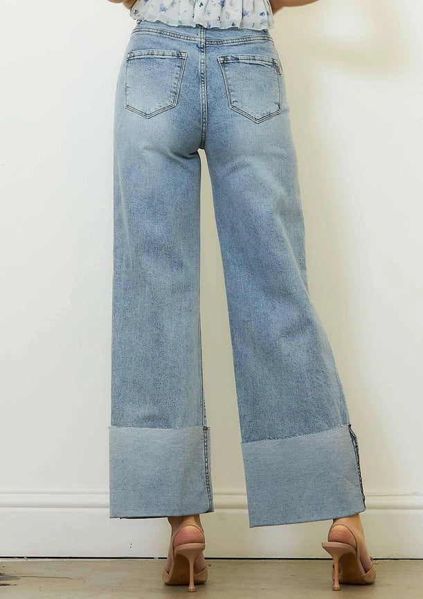 Wide Leg - Rigid with Comfort Stretch-Jeans-Vibrant M.i.U-1-Medium Stone-Urbanheer