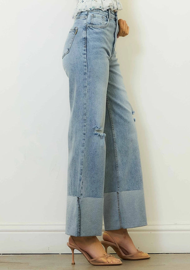 Wide Leg - Rigid with Comfort Stretch-Jeans-Vibrant M.i.U-1-Medium Stone-Urbanheer