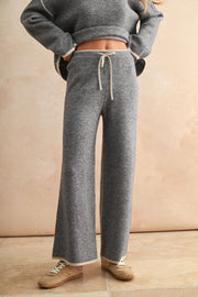 Wide Leg Sweater Pants in Grey