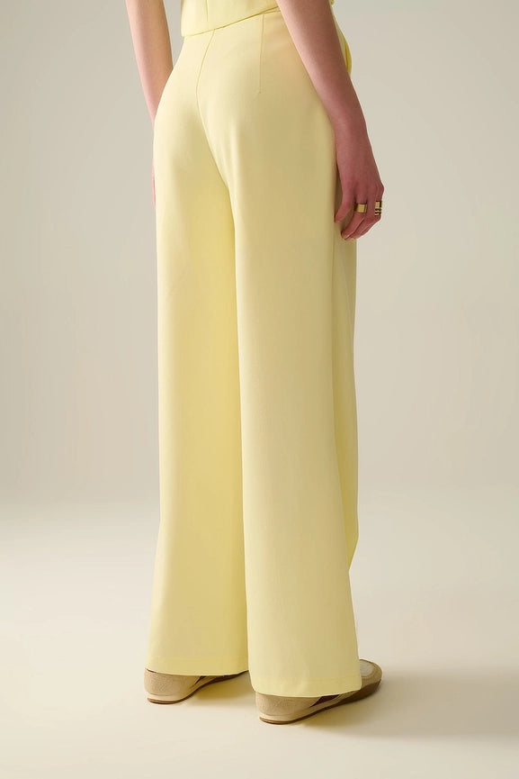Wide Leg Tailored Pants in Yellow-Pants-Q2-XS-YELLOW-Urbanheer