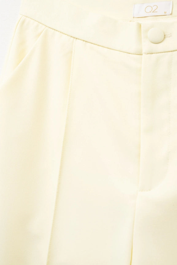 Wide Leg Tailored Pants in Yellow-Pants-Q2-XS-YELLOW-Urbanheer