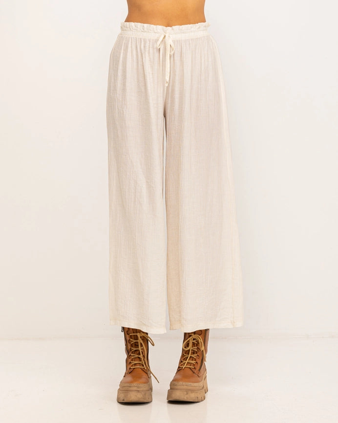 Wide Textured Pants-Pants-Tantra-S-ECRU-Urbanheer