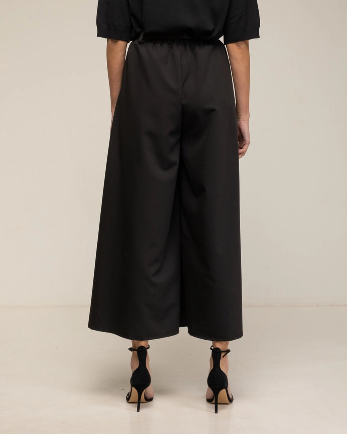 Wide Trousers with Side Pockets and Waistband BLACK-Trousers-Tantra-YOUR-BLACK-Urbanheer