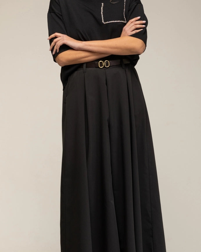 Wide Trousers with Side Pockets and Waistband BLACK-Trousers-Tantra-YOUR-BLACK-Urbanheer