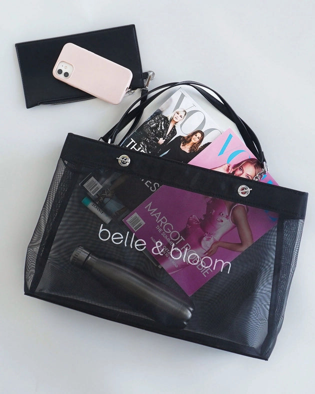 Wild Lover Tote Bag Black-Tote Bag-Belle & Bloom-W 44cm x H 31.5cm x D 14cm-Urbanheer