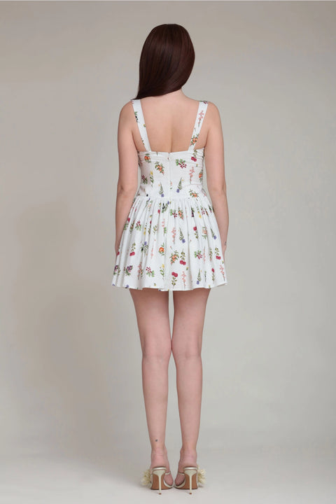 Wildflower Print Stretch Cotton Romper Dress